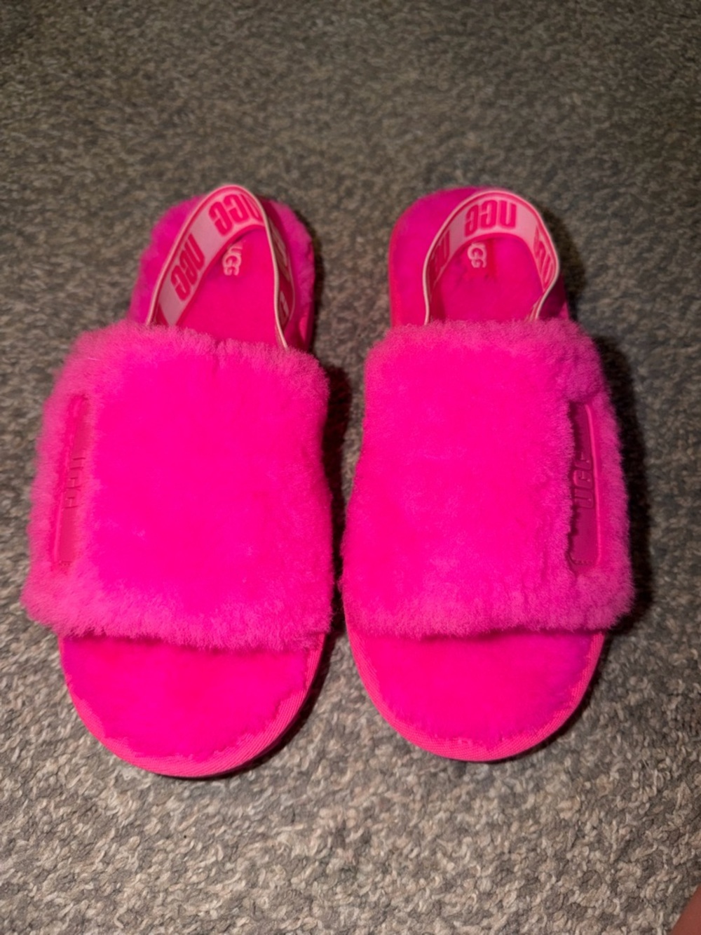 Ugg Disco Sheepskin Slides Women’s Taffy Pink - Picture 2 of 5